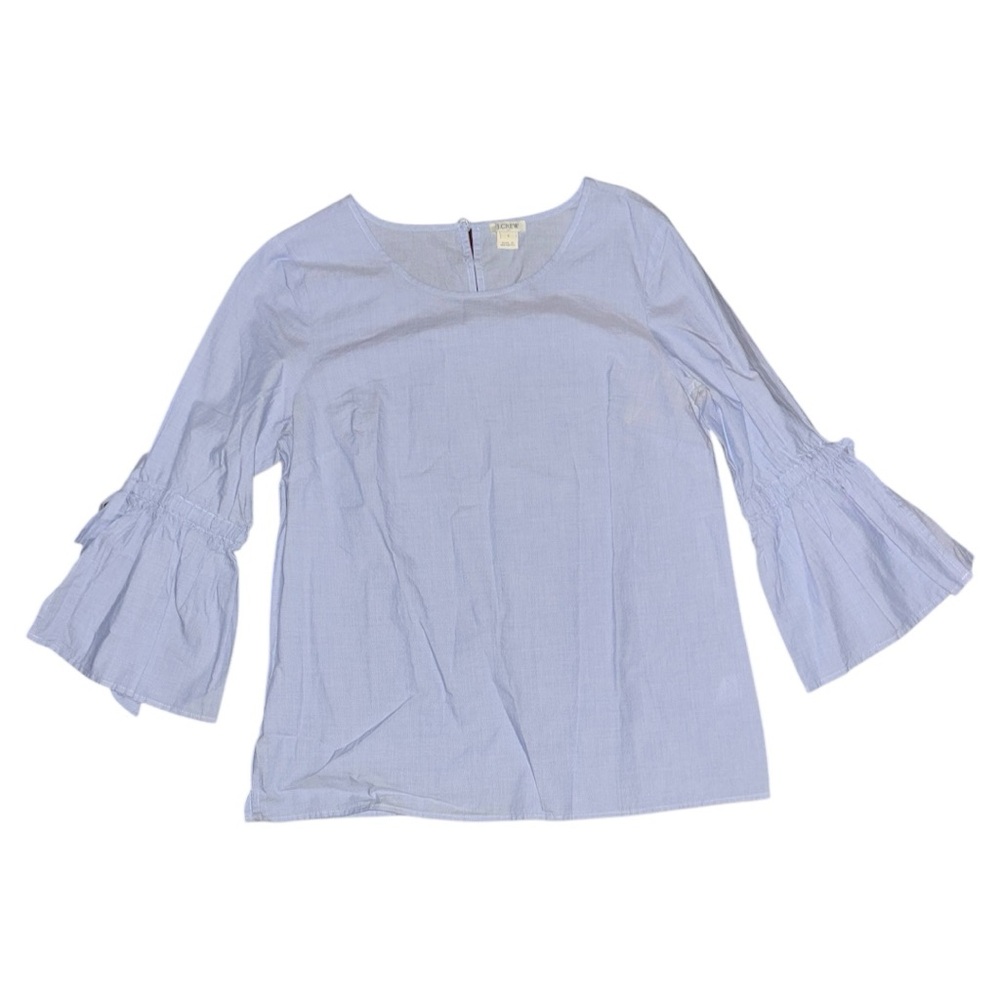 J. Crew Blue Bow-sleeve Top